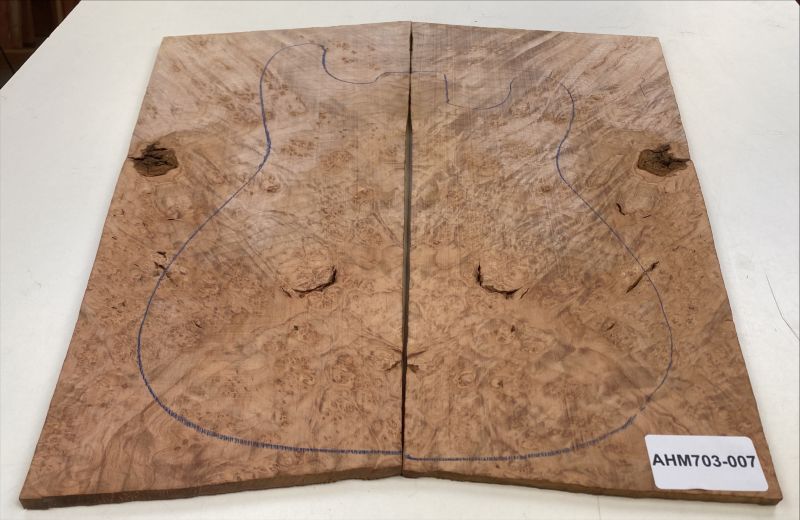 Top Maserahorn - Maple Burl Westcoast, 2-tlg. 7mm Einzelstück #007